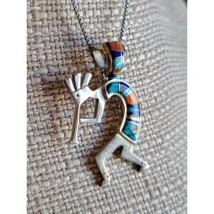 Vintage Navajo Sterling Silver Kokopelli Fertility Kachina PENDANT ONLY